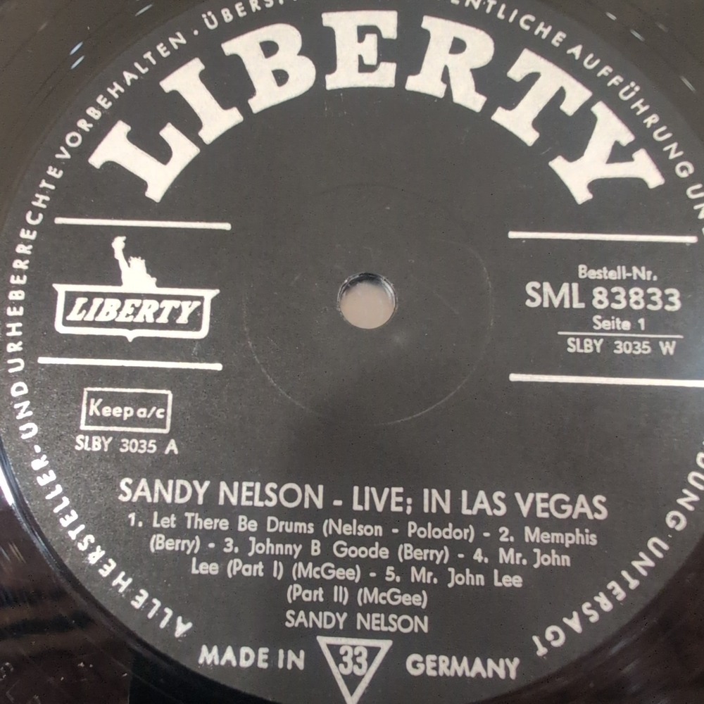 Sandy Nelson Live!‎ In Las Vegas Vinyl LP Liberty SML 83833 German Pressing VG - Picture 4 of 6